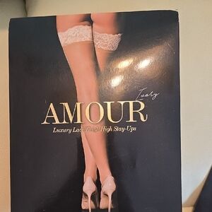 Honey Birdette Ivory Lace Thigh High Stay-Ups